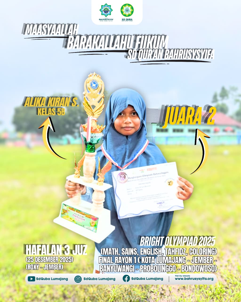 BRIGHT OLYMPIAD 2025 (MATH, SAINS, ENGLISH, TAHFIDZ, COLORING) FINAL RAYON 1 ( KOTA LUMAJANG-JEMBER -BANYUWANGI-PROBOLINGGO - BONDOWOSO